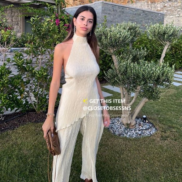 BLOGGER FAVE!!! ZARA Co-Ord Set Sleeveless Top and Wide Leg Pants - Picture 7 of 16